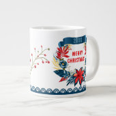 Merry Christmas and Happy New Year! Red Bird ジャンボコーヒーマグカップ (正面右)