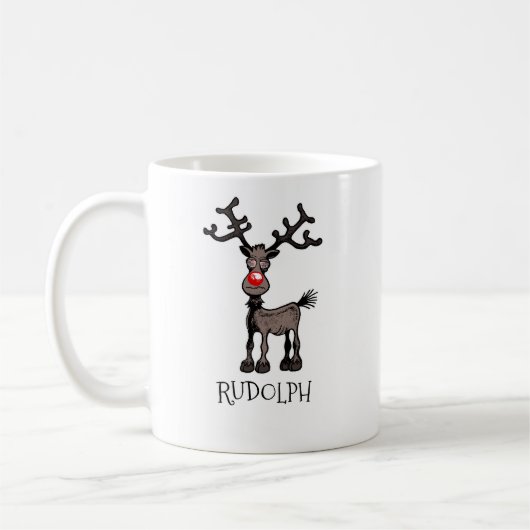 Merry Christmas and Stressmas with Rudolph コーヒーマグカップ (左)