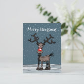 Merry Christmas and Stressmas with Rudolph ポストカード (スタンド正面)