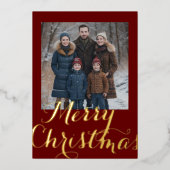 Merry Christmas and Your Photo 箔シーズンカード (正面)