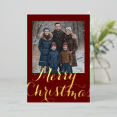 Merry Christmas and Your Photo 箔シーズンカード (立ち正面)