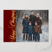 Merry Christmas and Your Photo 箔シーズンカード (正面)