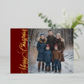 Merry Christmas and Your Photo 箔シーズンカード (立ち正面)