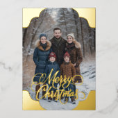 Merry Christmas and Your Photo 箔シーズンカード (正面)