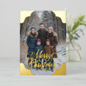 Merry Christmas and Your Photo 箔シーズンカード (立ち正面)