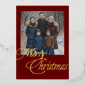 Merry Christmas and Your Photo 箔シーズンカード (正面)