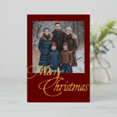Merry Christmas and Your Photo 箔シーズンカード (立ち正面)