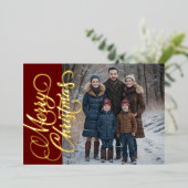 Merry Christmas and Your Photo 箔シーズンカード (立ち正面)