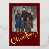 Merry Christmas and Your Photo 箔シーズンカード (正面)
