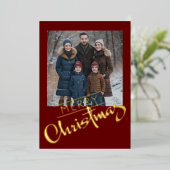 Merry Christmas and Your Photo 箔シーズンカード (立ち正面)