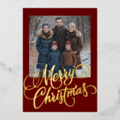Merry Christmas and Your Photo 箔シーズンカード (正面)
