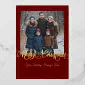 Merry Christmas and Your Photo 箔シーズンカード (正面)