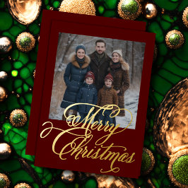 Merry Christmas and Your Photo 箔シーズンカード