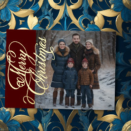 Merry Christmas and Your Photo 箔シーズンカード