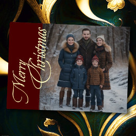 Merry Christmas and Your Photo 箔シーズンカード