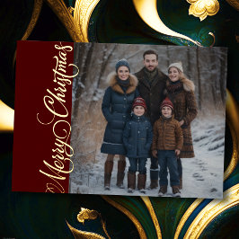 Merry Christmas and Your Photo 箔シーズンカード