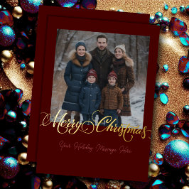 Merry Christmas and Your Photo 箔シーズンカード