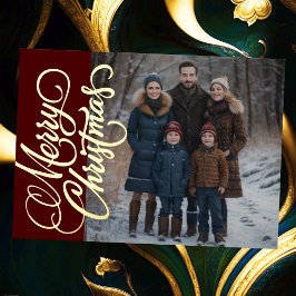 Merry Christmas and Your Photo 箔シーズンカード