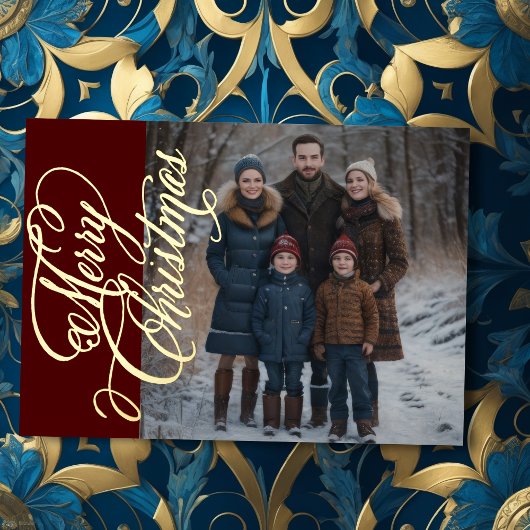 Merry Christmas and Your Photo 箔シーズンカード