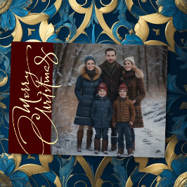 Merry Christmas and Your Photo 箔シーズンカード