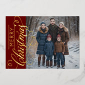 Merry Christmas and Your Photo 箔シーズンカード (正面)