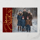 Merry Christmas and Your Photo 箔シーズンカード (正面)