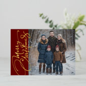 Merry Christmas and Your Photo 箔シーズンカード (立ち正面)