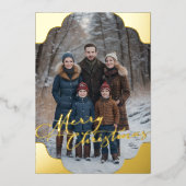 Merry Christmas and Your Photo 箔シーズンカード (正面)