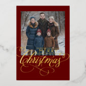 Merry Christmas and Your Photo 箔シーズンカード (正面)