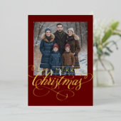 Merry Christmas and Your Photo 箔シーズンカード (立ち正面)