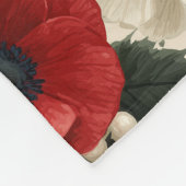 Merry Christmas Anemone Floral Background フリースブランケット (角)