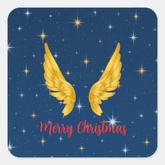 Merry Christmas Angel Wings スクエアシール