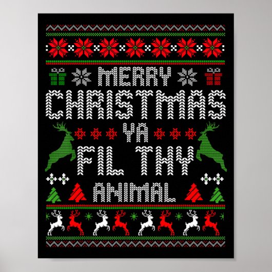 Merry Christmas Animal Filthy Ya Xmas Pajama Chris ポスター (正面)