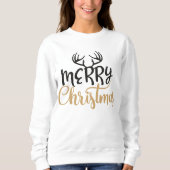 Merry Christmas Antler Sweatshirt for Women スウェットシャツ (正面)