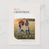 Merry Christmas Arch Family Photo Holiday Greeting シーズンポストカード (正面)