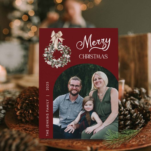 Merry Christmas Arch Photo Christmas Card シーズンカード