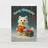 Merry Christmas - Arctic Fox Gift カード (正面)