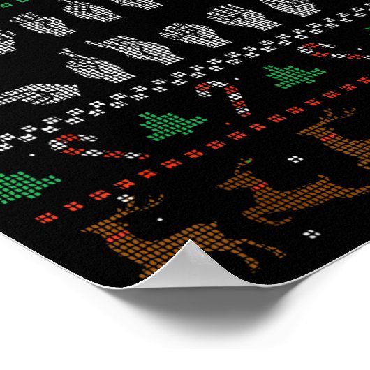 Merry Christmas Asl Sign Language Deaf Pride Sped ポスター (角)