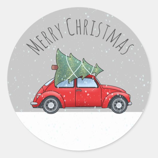 Merry Christmas Aufkleber ラウンドシール (正面)