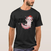 Merry Christmas Axolotl Xmas Lights Salamander Tシャツ (正面)