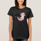 Merry Christmas Axolotl Xmas Lights Salamander Tシャツ (正面)