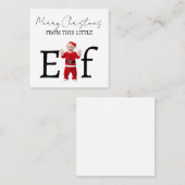 Merry Christmas Baby Elf Holiday Greeting Card スクエア名刺 (正面/裏面)