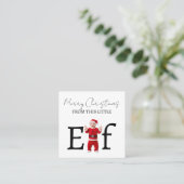 Merry Christmas Baby Elf Holiday Greeting Card スクエア名刺 (スタンド正面)
