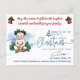 Merry Christmas Baby Greeting from Pediatrician シーズンポストカード