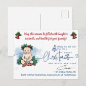 Merry Christmas Baby Greeting from Pediatrician シーズンポストカード (正面/裏面)