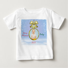 Merry Christmas Baby Photo T-Shirt ベビーTシャツ