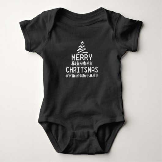 MERRY CHRISTMAS BABY T-Shirt ベビーボディスーツ (正面)