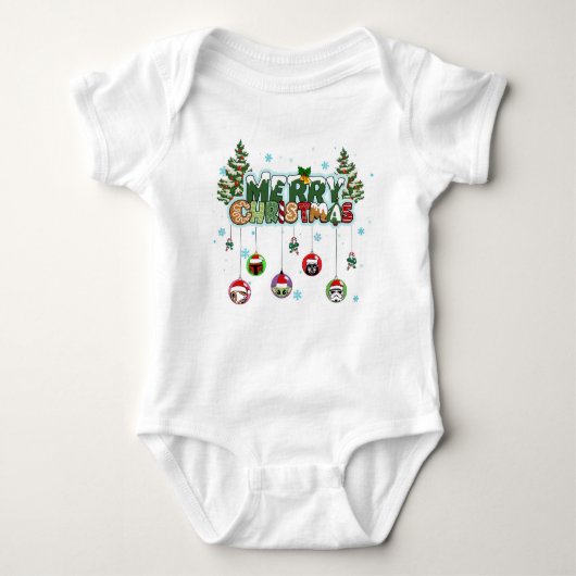 Merry Christmas Baby T-Shirt ベビーボディスーツ (正面)