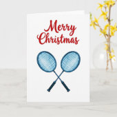 Merry Christmas Badminton Card カード (黄色い花)