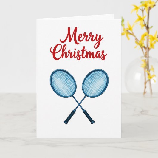 Merry Christmas Badminton Card カード (黄色い花)